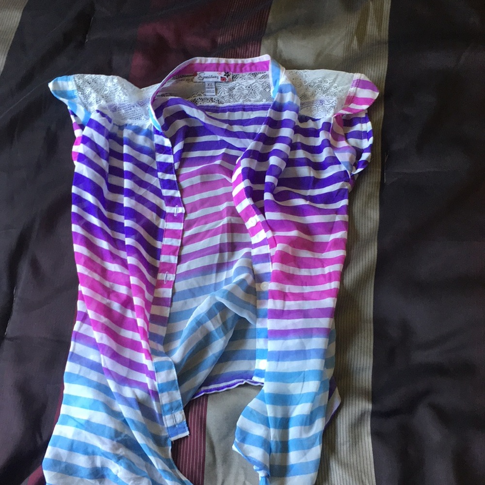 Speechless sheer blouse beautiful colors